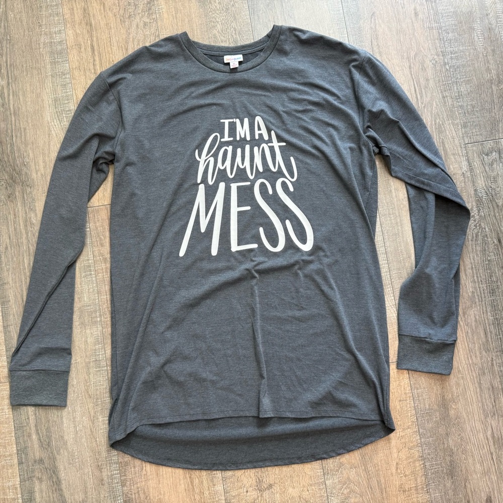 LuLaRoe Dark Gray Long Sleeve Women’s Tee